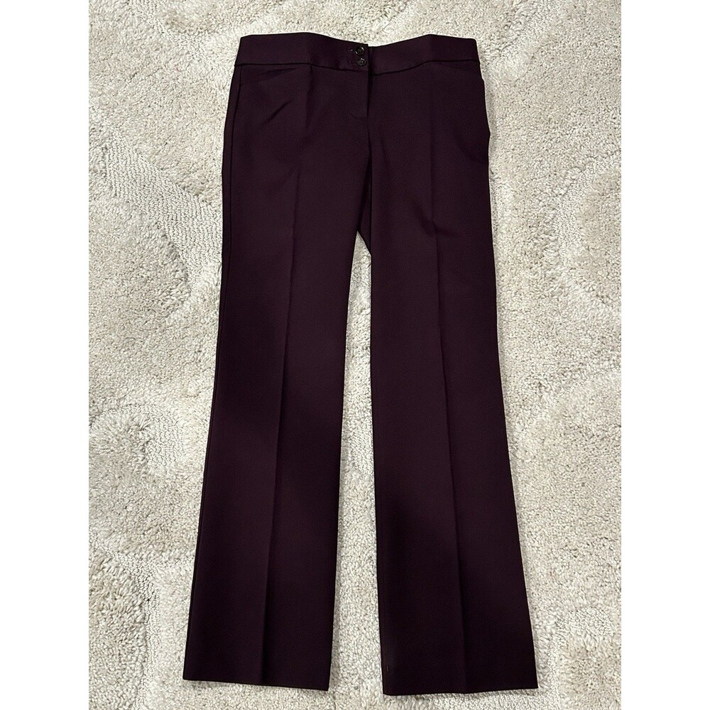 New LOFT Marisa Trouser Pants Boot Cut Burgundy Plum Size 0 Petite